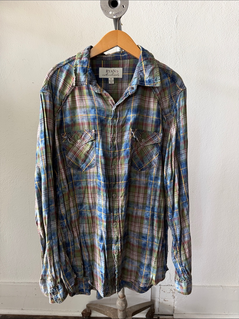 Ryan Michael Western Pearl Snap Flannel Size XL - Picture 2 of 4